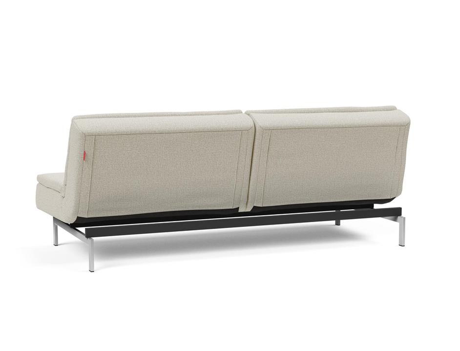 DUBLEXO SLEEPER SOFA in MIXED DANCE NATURAL FABRIC WITH Stainless Steel LEGS 527 by INNOVATION USA