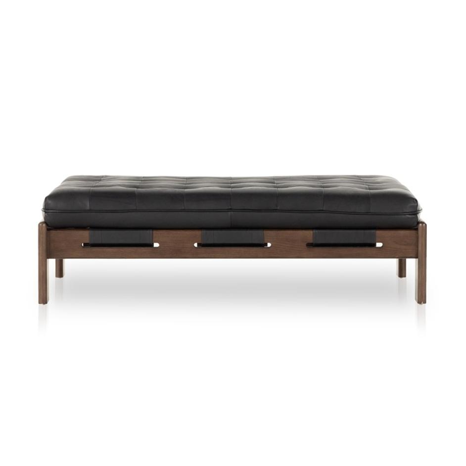 Halston Cocktail Ottoman In Heirloom Black by FOUR HANDS