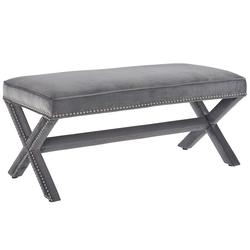 Espey Performance Velvet Bench In Gray by Modway Furniture