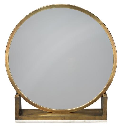 Odyssey Decorative Round Table Mirror, Antique Brass by Jamie Young