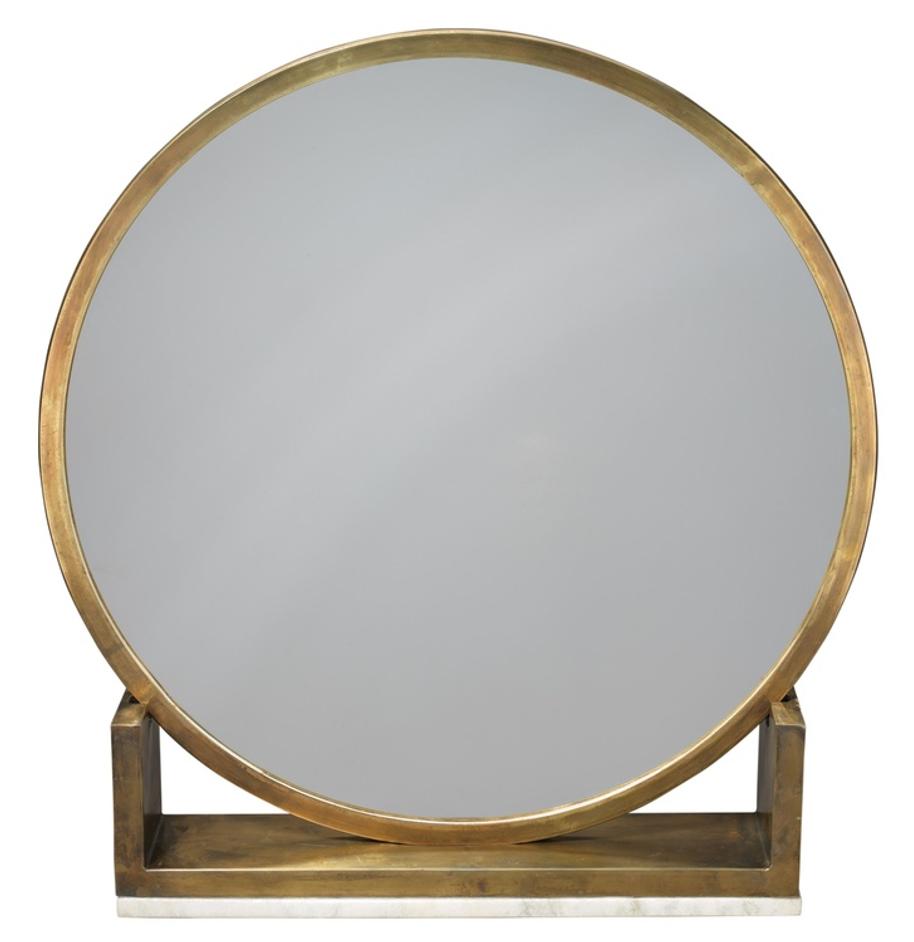 Odyssey Decorative Round Table Mirror, Antique Brass by Jamie Young