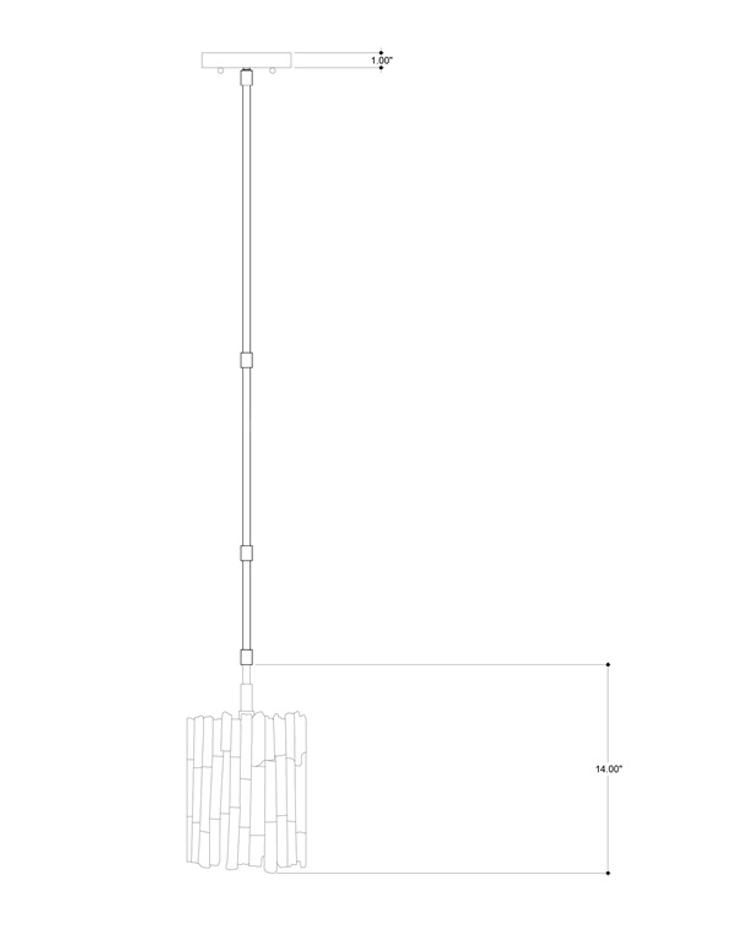 Moonstone Pendant In Natural & Chinois Silver Leaf by Currey & Company