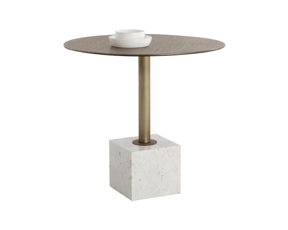 KATA BISTRO TABLE - WHITE MARBLE - 32" by Sunpan