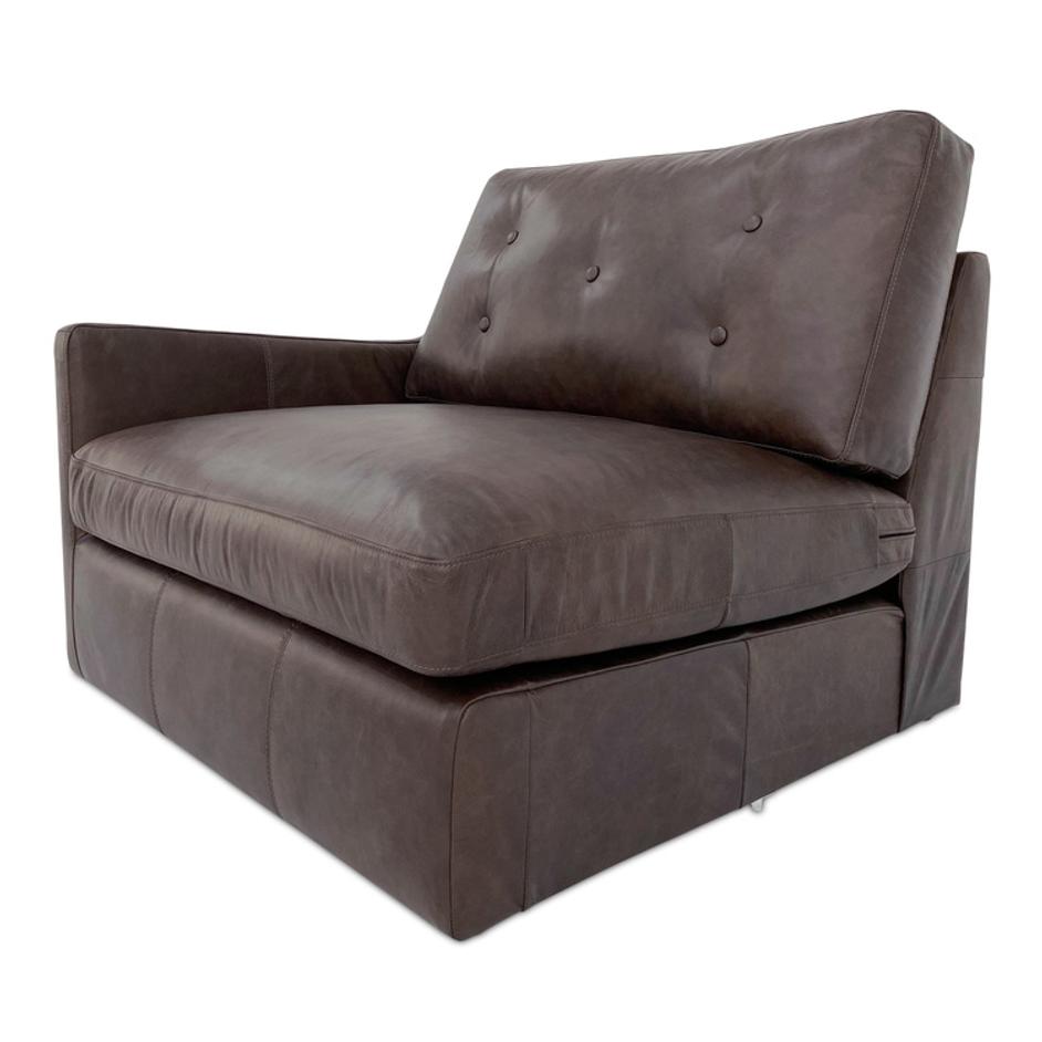 Thurlow Left Arm Facing Chair Espresso Brown Leather by Moes Home