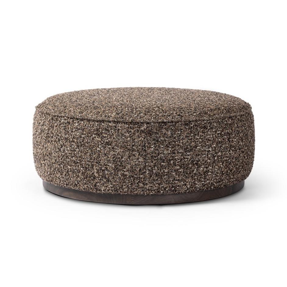 Sinclair Large Round Ottoman - Ivan Granite by Four Hands