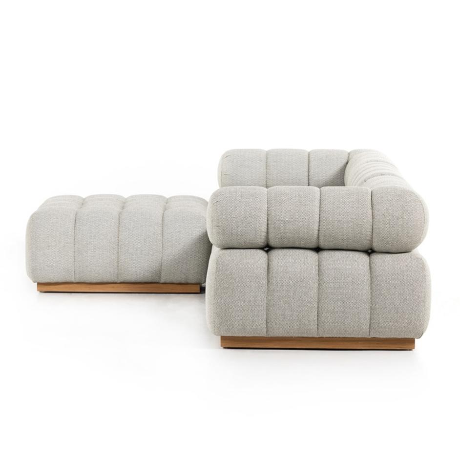 Roma Outdoor 3pc Sectional W/Ottoman In Ash by FOUR HANDS