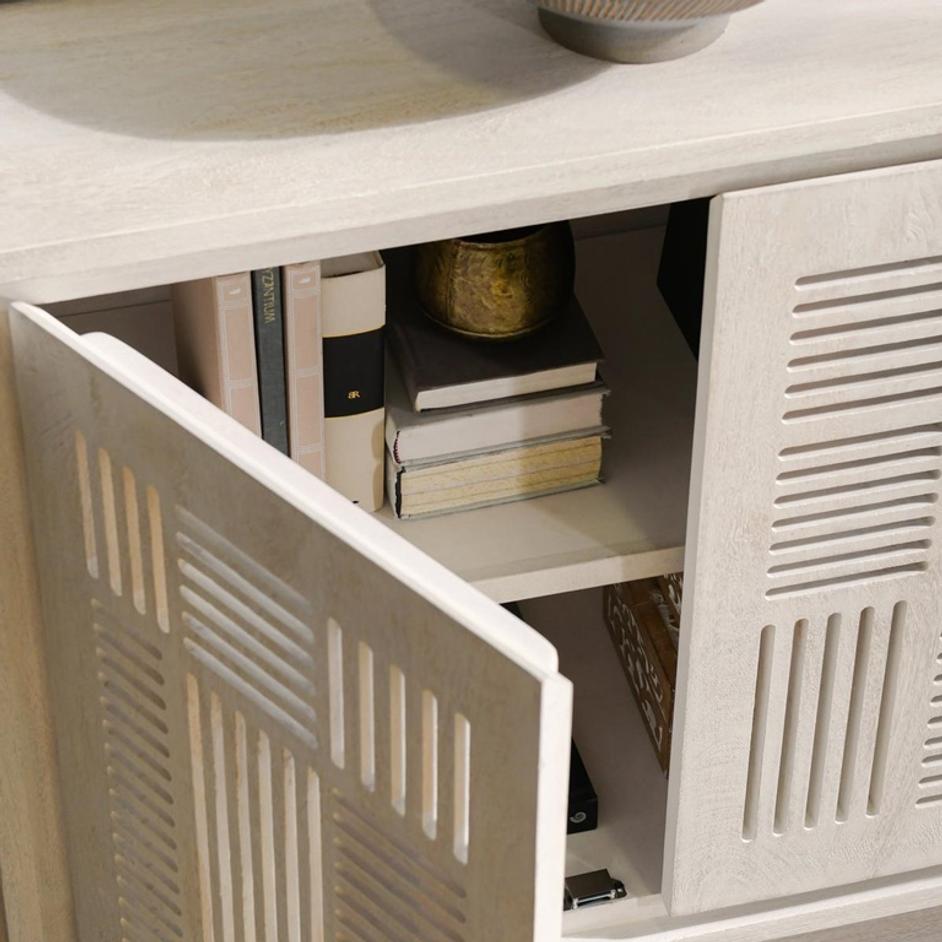 Lila Mango Wood 4Dr Buffet White by Classic Home