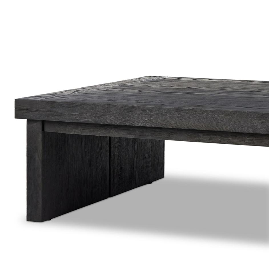 Warby Coffee Table in Worn Black Oak by FOUR HANDS