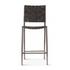 Copenhagen 17" Buffalo Leather and Iron Counter Chair, Black by Home Trends & Design
