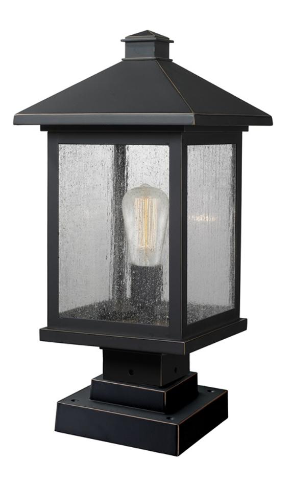 Portland 1 Light Outdoor Pier Mount Light in Oil Rubbed Bronze Finish by Z-Lite