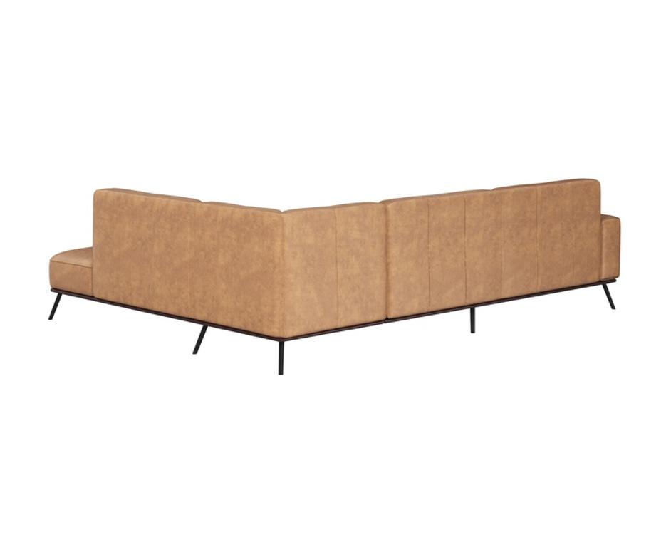 BRANDI SOFA CHAISE - RAF - CAMEL LEATHER by Sunpan