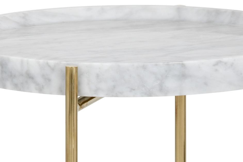 Liv Side Table - White Marble by Sunpan