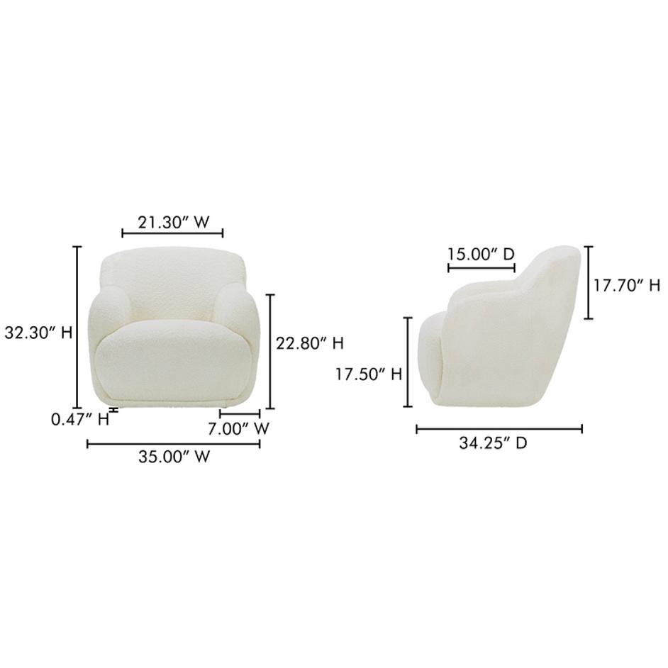 Stevie Lounge Chair Cream by Moes Home