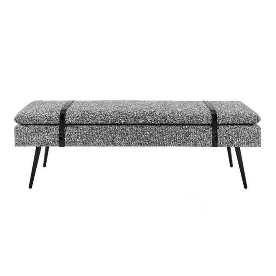 Zuney Fabric Bench In Princeton Gray by New Pacific Direct