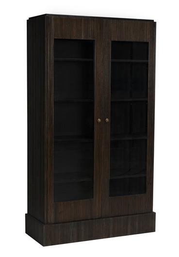 Noho Hutch in Mahogany, Hand-Rubbed Black with Light Brown Accents by Noir Furniture