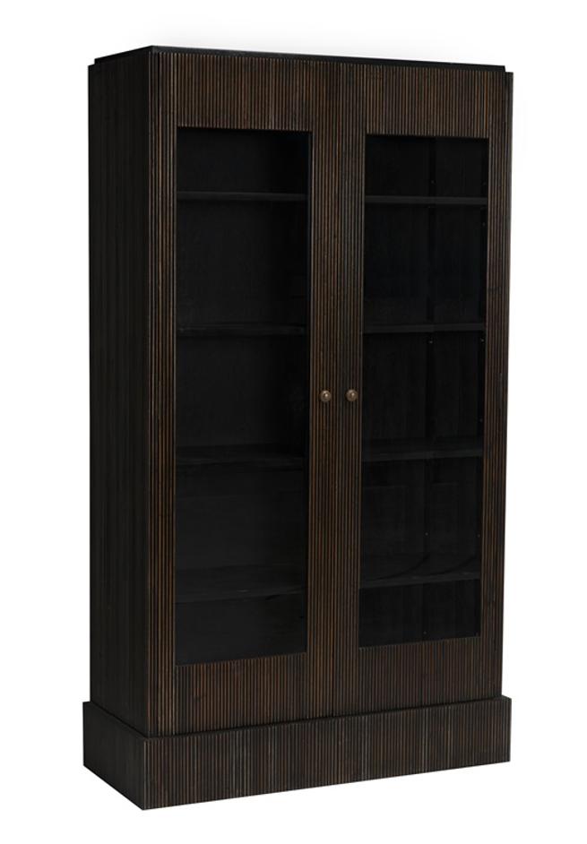 Noho Hutch in Mahogany, Hand-Rubbed Black with Light Brown Accents by Noir Furniture