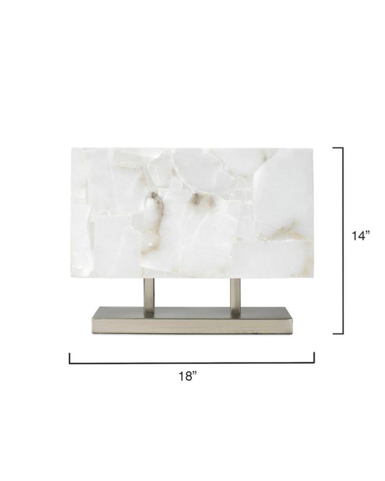 Ghost Horizon Alabaster Table Lamp, Silver by Jamie Young