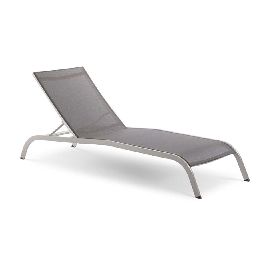 Renae Outdoor Patio Mesh Chaise Lounge Set Of 2 In Gray by Modway Furniture