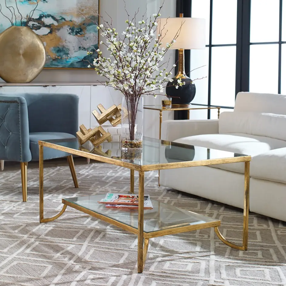 Katina Gold Leaf Coffee Table by Uttermost