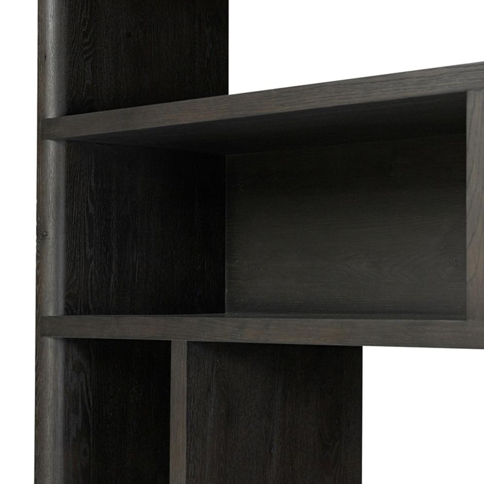 Noeline Wide Bookcase - Smoked Black Oak by Four Hands