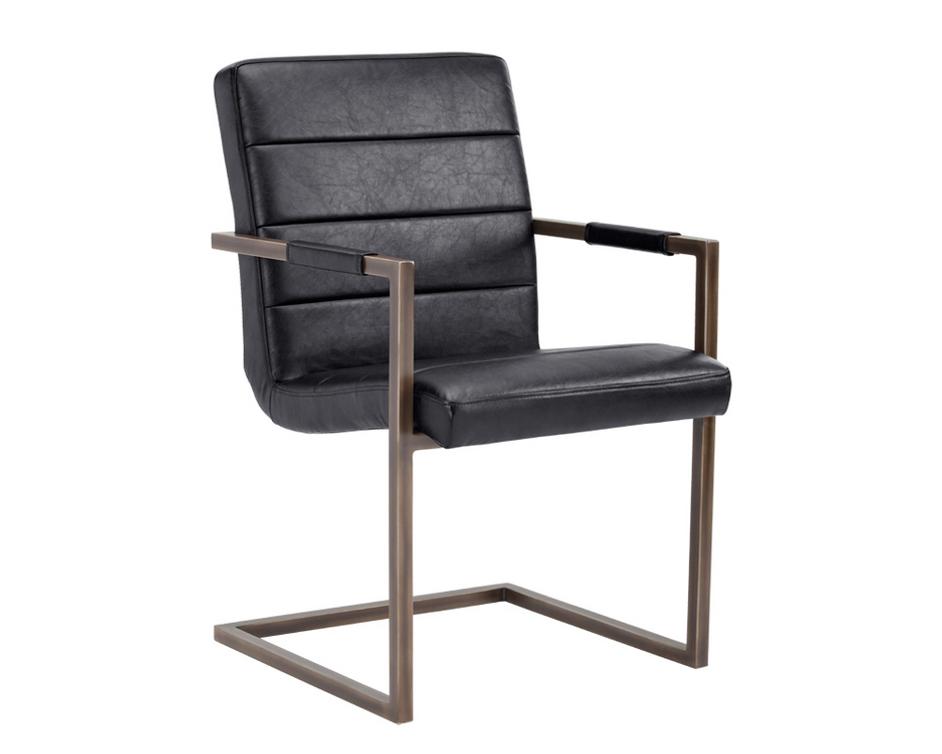 JAFAR ARMCHAIR - VINTAGE BLACK by Sunpan