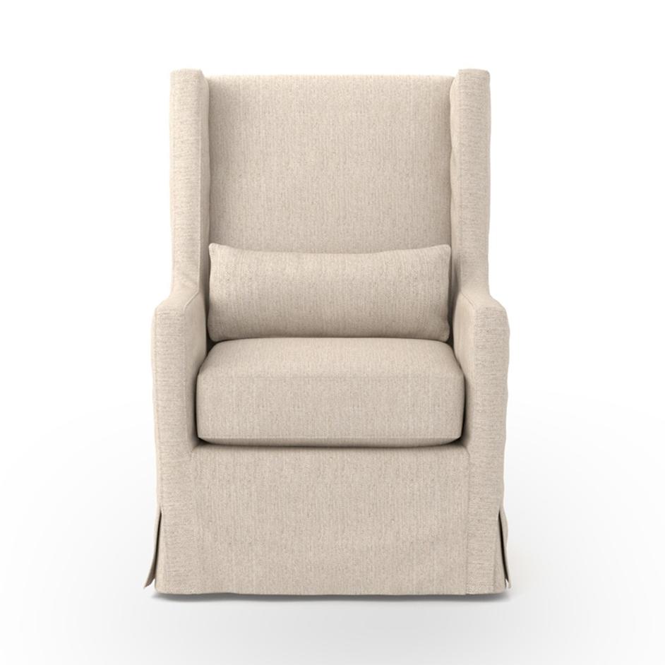 Swivel Wing Chair In Jette Linen by FOUR HANDS