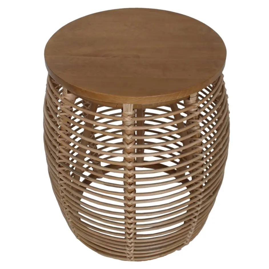 Iris Rattan End Table In Honey by New Pacific Direct