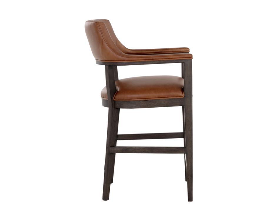 BRYLEA COUNTER STOOL - BROWN - SHALIMAR TOBACCO LEATHER by Sunpan