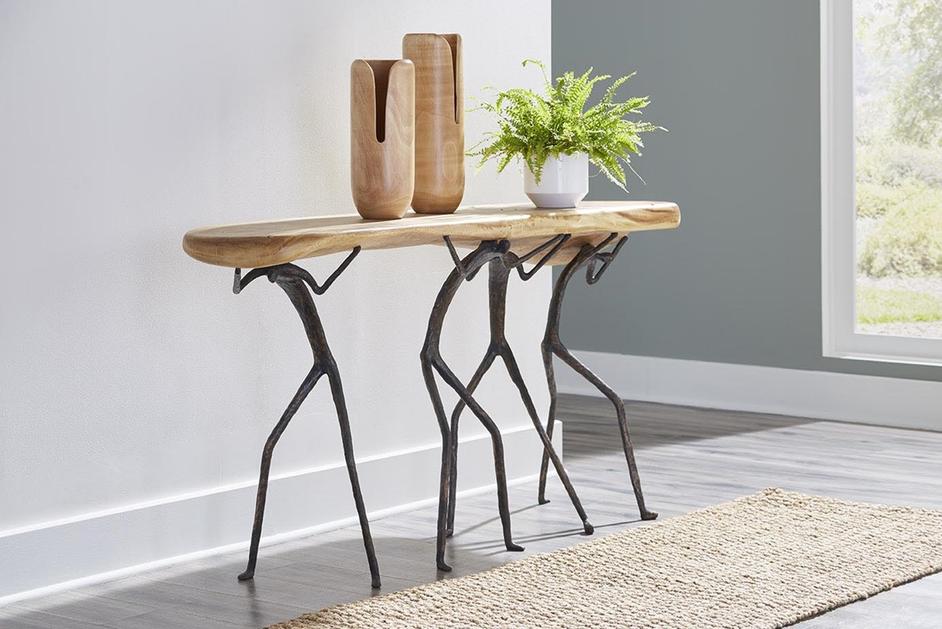 Atlas Console Table, Natural Finish, Metal by Phillips Collection