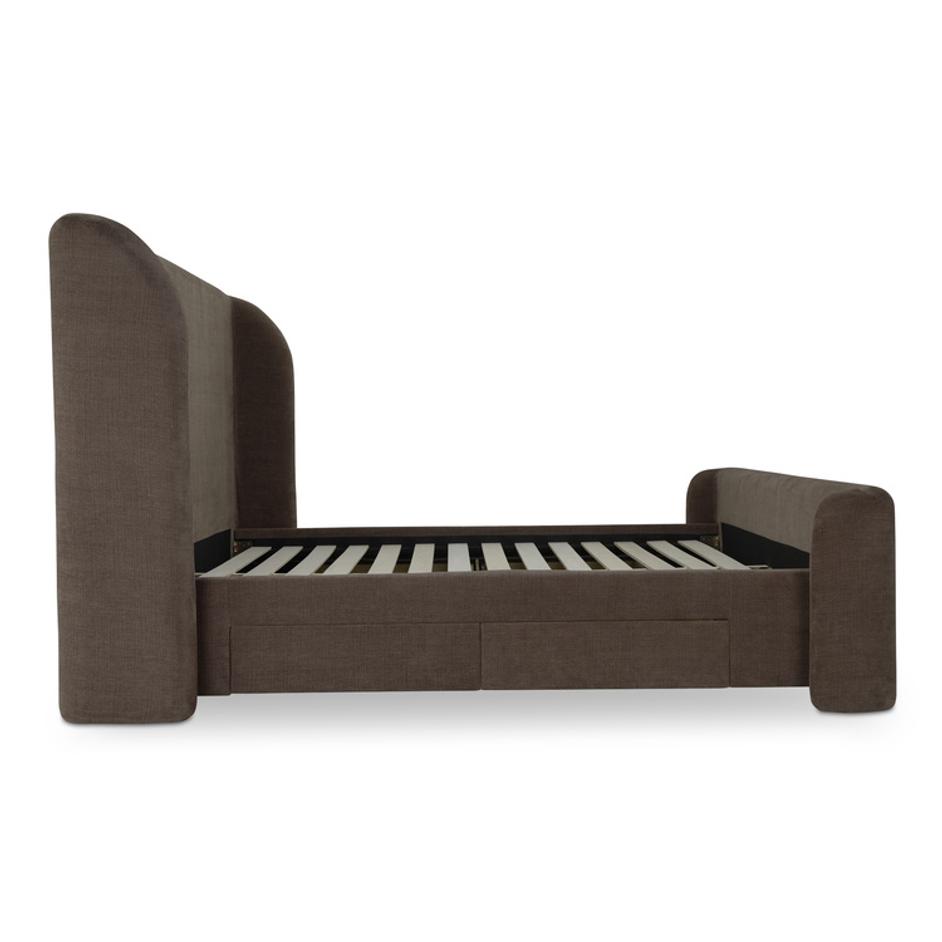 Sophia Queen Storage Bed Brown by Moes Home