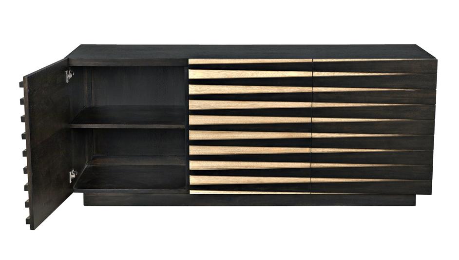 Tyson Sideboard in Ebony and Washed Walnut Finish by Noir Furniture