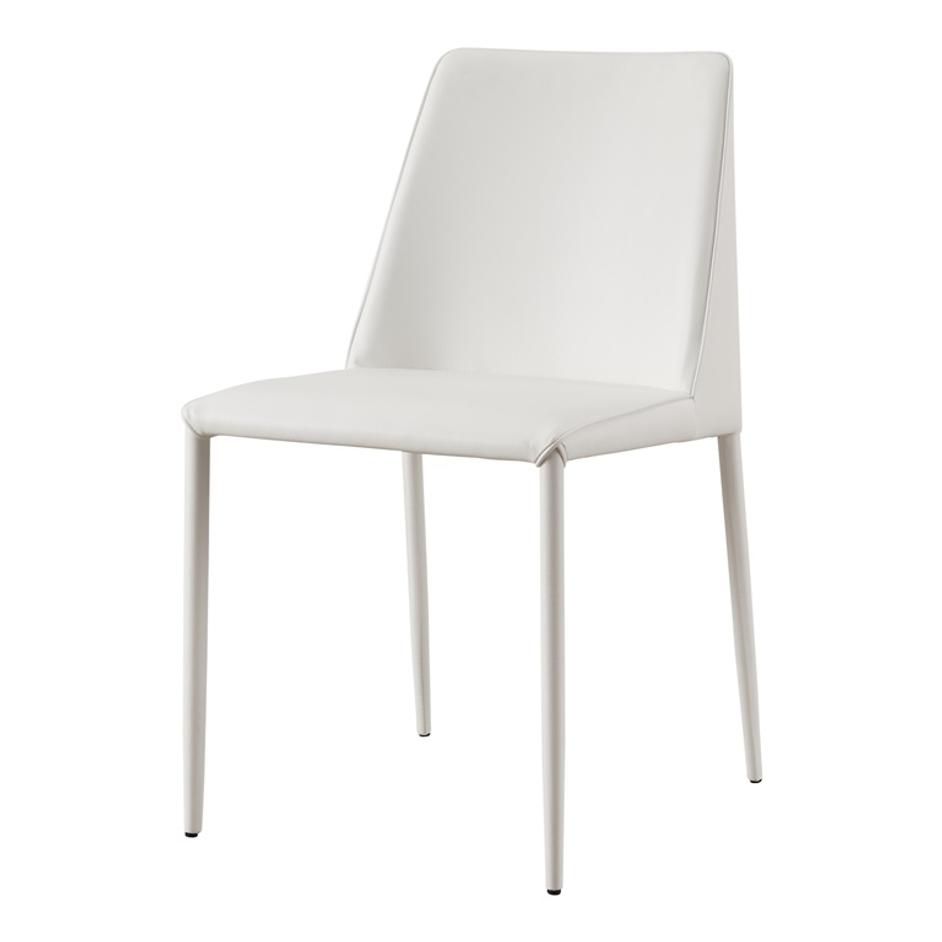 NORA DINING CHAIR WHITE VEGAN LEATHER-M2 by Moes Home