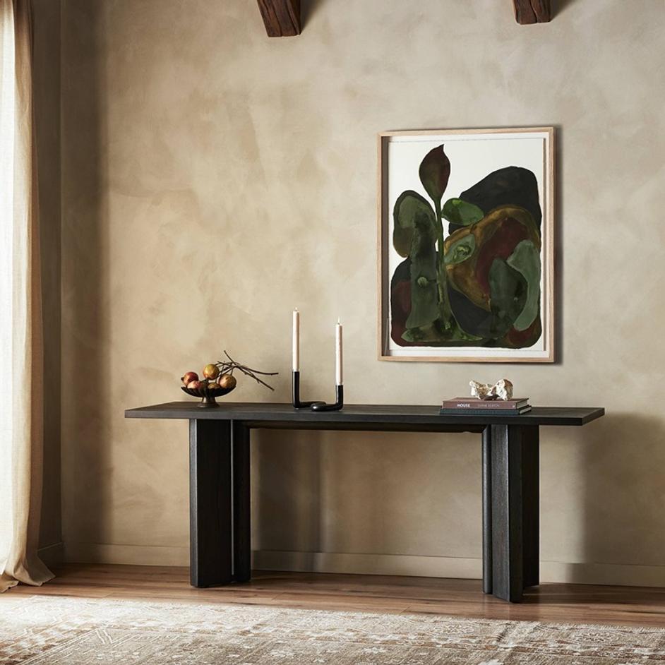 Huxley Console Table In Smoked Black Veneer by Four Hands