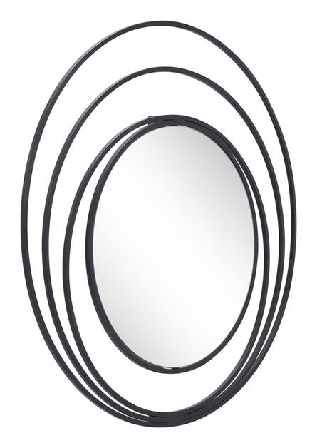 Luna Round Mirror Black by Zuo Modern