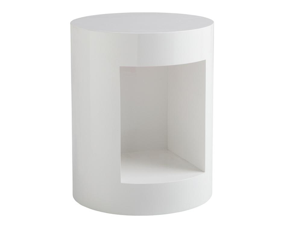 BEACON END TABLE - HIGH GLOSS WHITE by Sunpan