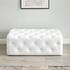 Carole 48" Tufted Button Entryway Faux Leather Bench In White by Modway Furniture