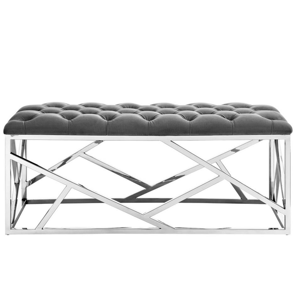Santoli Bench In Silver Gray by Modway Furniture