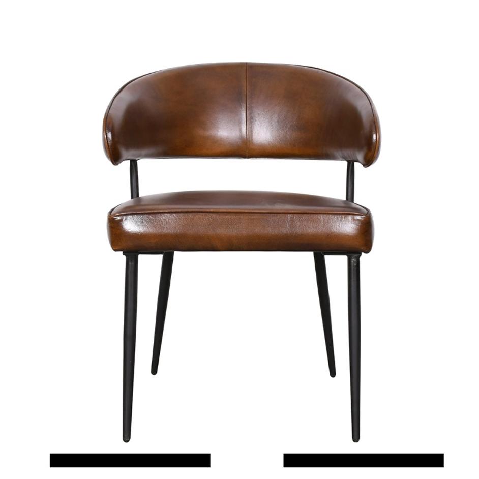 Dover Armchair, Hand Washed Chestnut Leather by Home Trends & Design