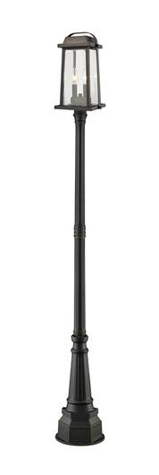 Millworks 2 Light Outdoor Post Mounted Fixture in Oil Rubbed Bronze Finish by Z-Lite