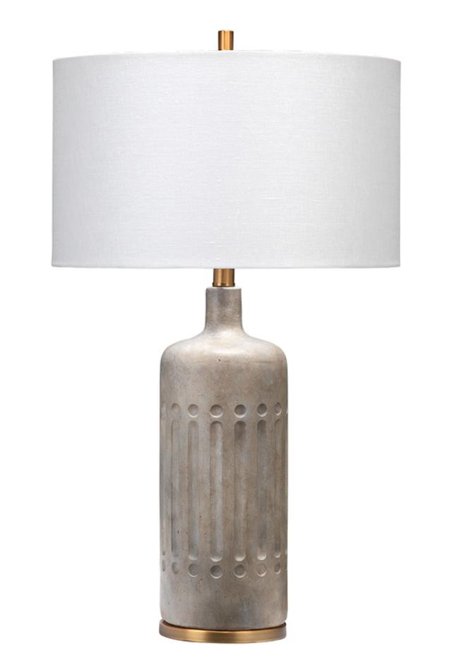 Annex Cement Table Lamp with Linen Shade by Jamie Young