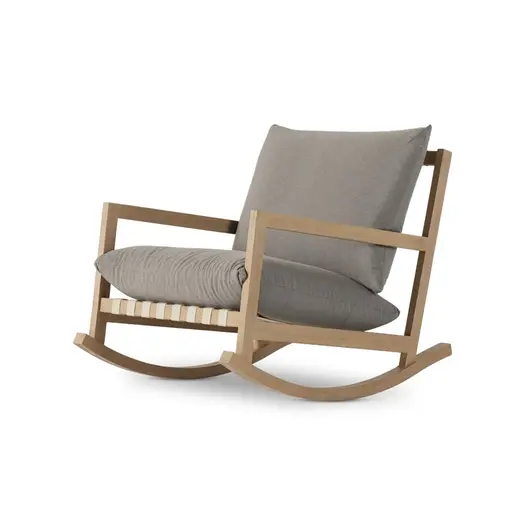 Aiken Outdoor Rocking Chair In Charcoal by FOUR HANDS