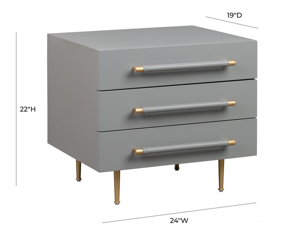 Trident Grey Nightstand by tov furniture