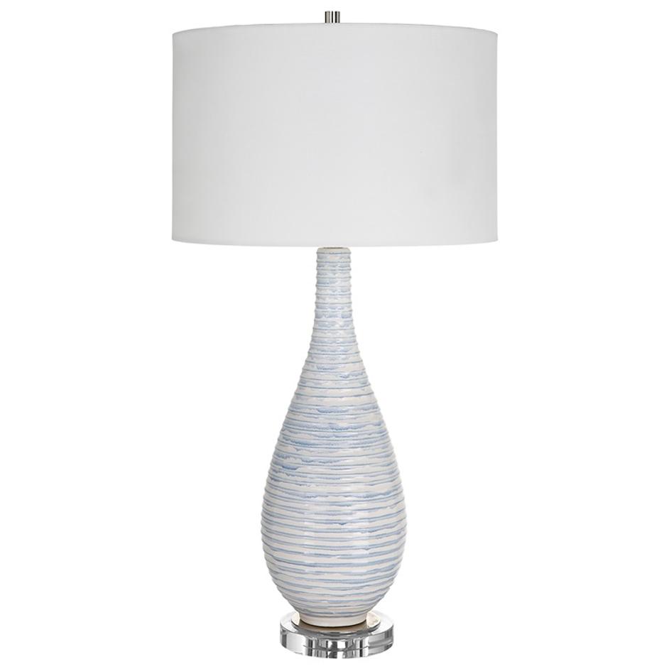 Clariot Ribbed Blue Table Lamp by Uttermost