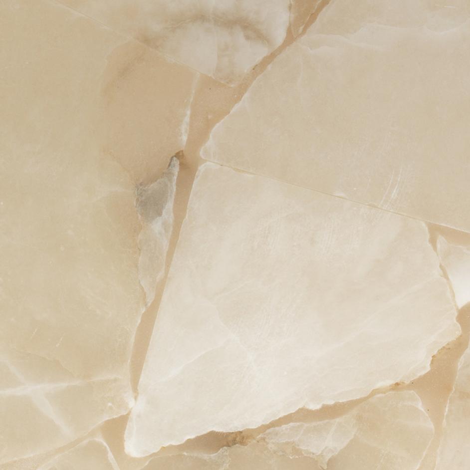 Borealis Alabaster Table Lamp with Linen Shade by Jamie Young