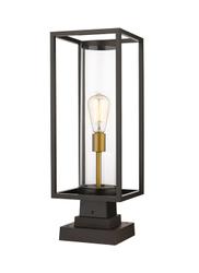 Dunbroch 1 Light Outdoor Pier Mounted Fixture in Deep Bronze + Outdoor Brass Finish by Z-Lite