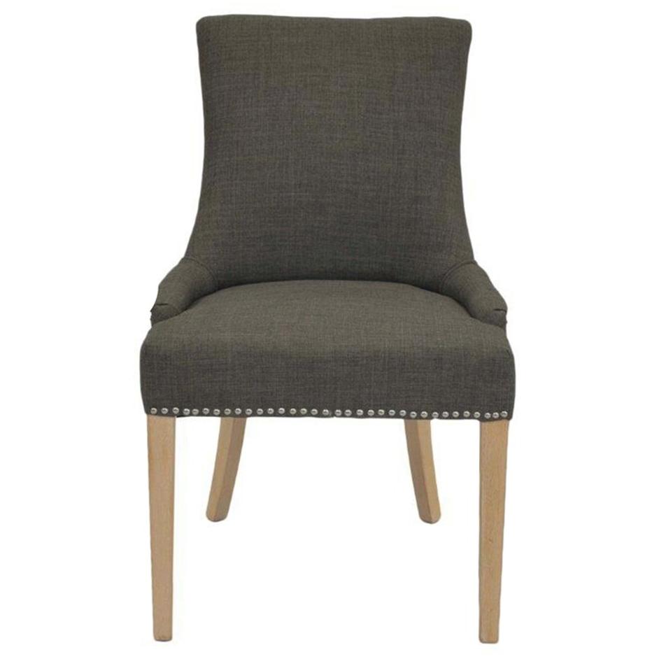 2pc Charlotte Fabric Chair Natural Wood Legs, Toffee by New Pacific Direct