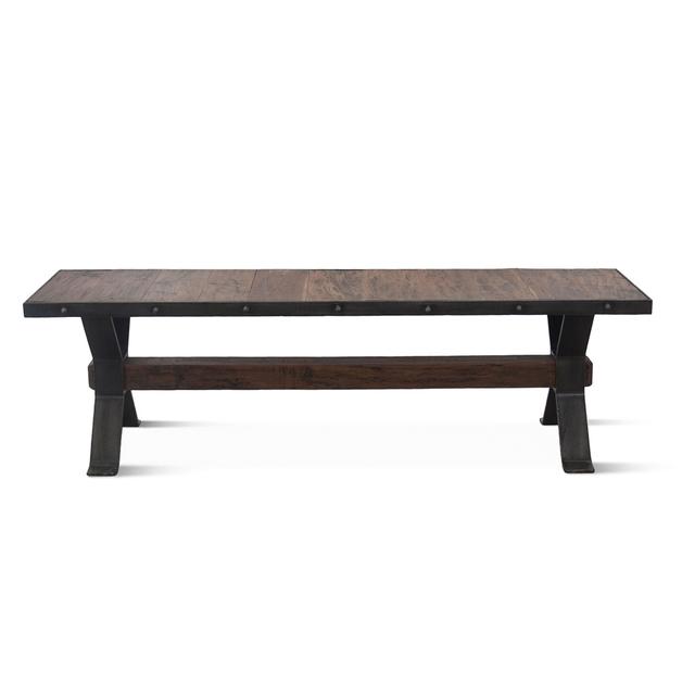 Industrial Teak Collection Wood and Iron Bench 60in by Home Trends & Design