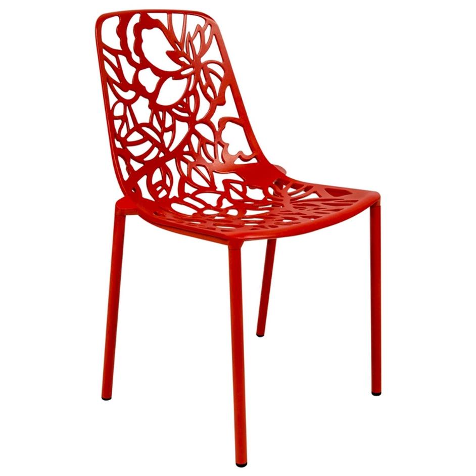 ORO ALUMINUM CHAIR (ARMLESS) - RED by LeisureMod