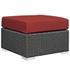Cove Outdoor Patio Sunbrella® Ottoman In Canvas Red by Modway Furniture