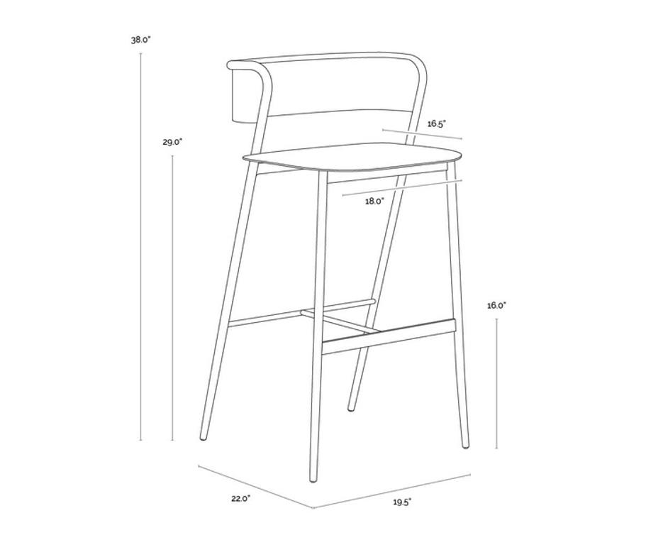 KEANU BARSTOOL - ANTIQUE GOLD by Sunpan